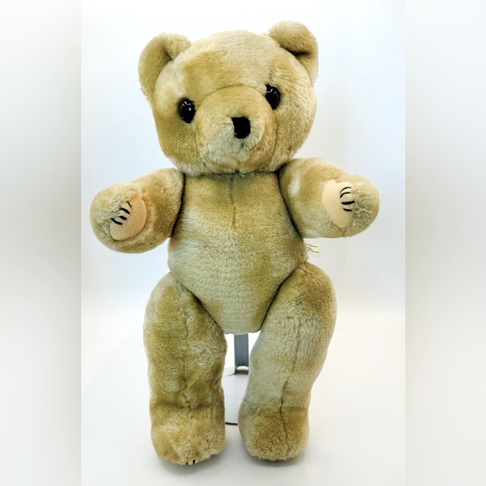 Midwest Importers of Cannon Falls Teddy Bear Plush Tan Poseable 16” Vintage‎